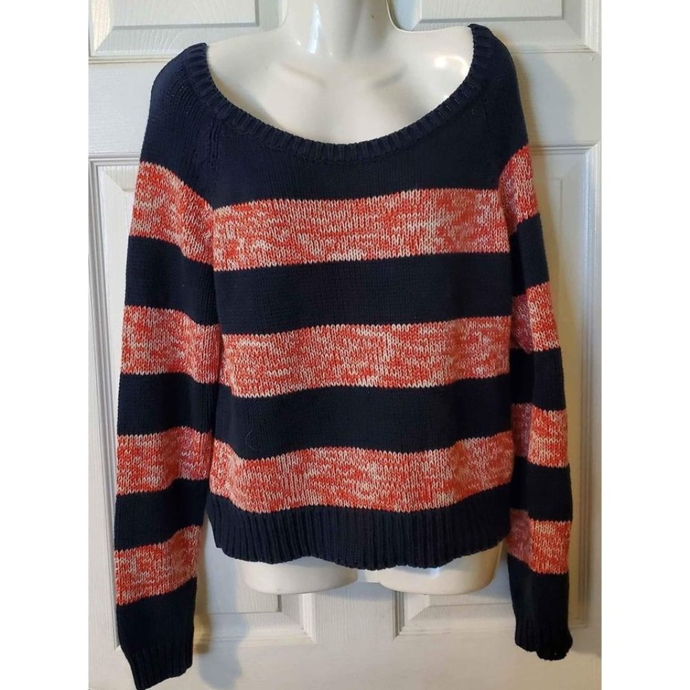 Women's Large American Eagle Outfitters Knit 100% Cotton Striped Sweater
